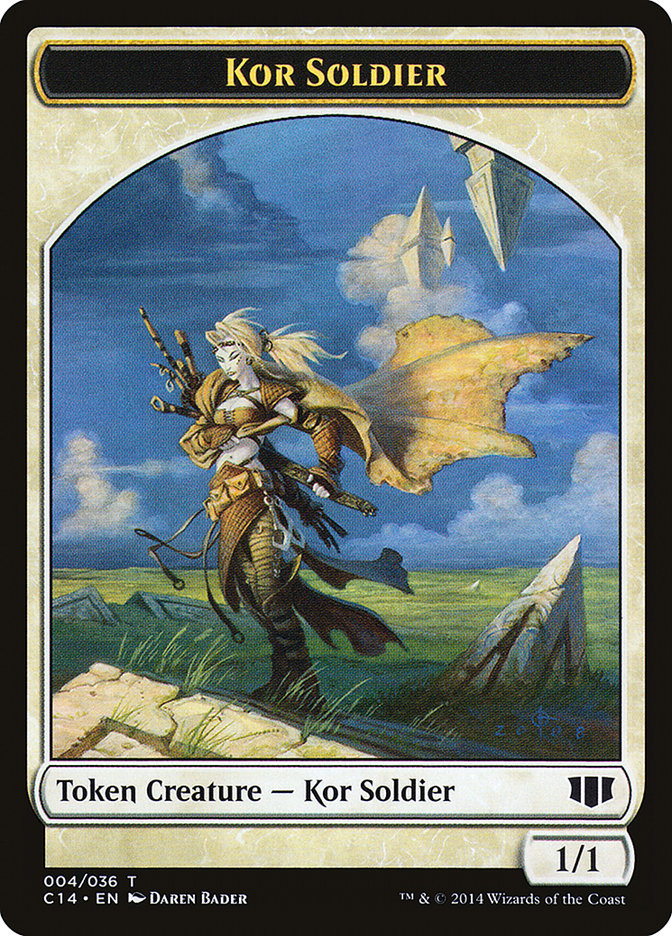 Kor Soldier // Pegasus Double-sided Token [Commander 2014 Tokens] | North Game Den