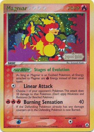 Magmar (21/92) (Stamped) [EX: Legend Maker] | North Game Den