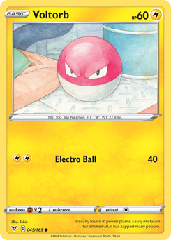 Voltorb (045/185) [Sword & Shield: Vivid Voltage] | North Game Den