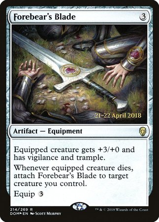 Forebear's Blade [Dominaria Promos] | North Game Den