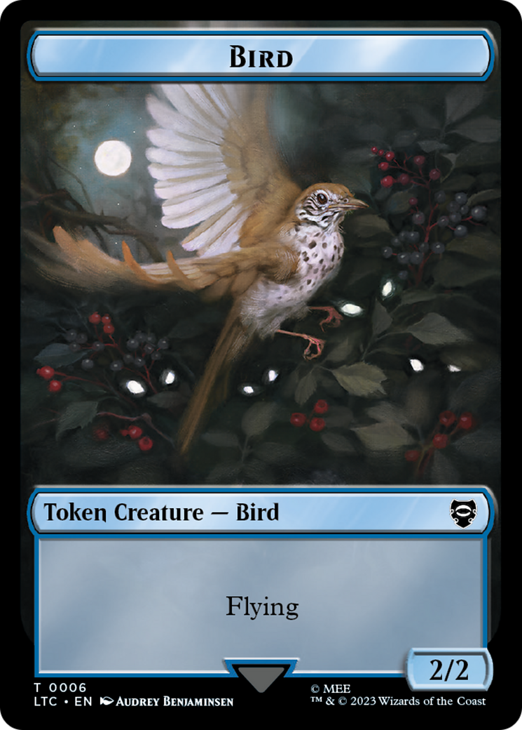 Elf Warrior // Bird Double Sided Token [The Lord of the Rings: Tales of Middle-Earth Commander Tokens] | North Game Den