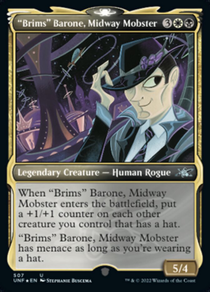 "Brims" Barone, Midway Mobster (Showcase) (Galaxy Foil) [Unfinity] | North Game Den