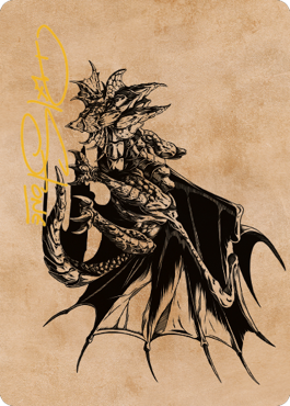 Ancient Copper Dragon Art Card (52) (Gold-Stamped Signature) [Commander Legends: Battle for Baldur's Gate Art Series] | North Game Den