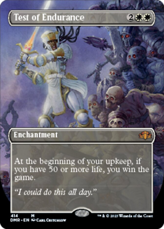 Test of Endurance (Borderless Alternate Art) [Dominaria Remastered] | North Game Den