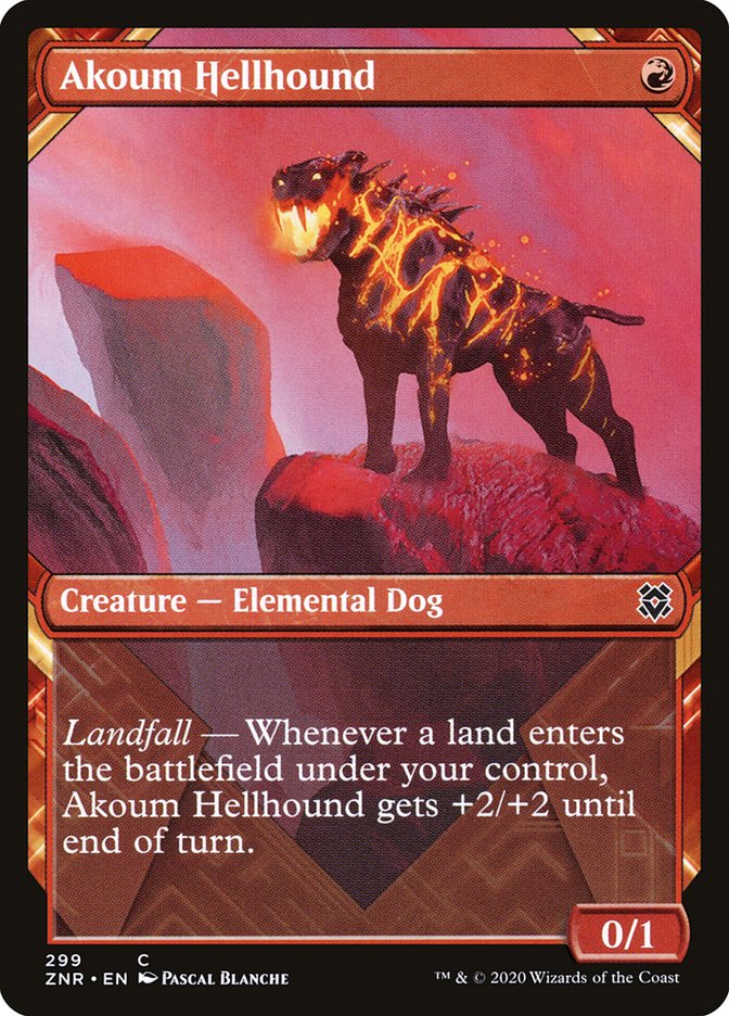 Akoum Hellhound (Showcase) [Zendikar Rising] | North Game Den