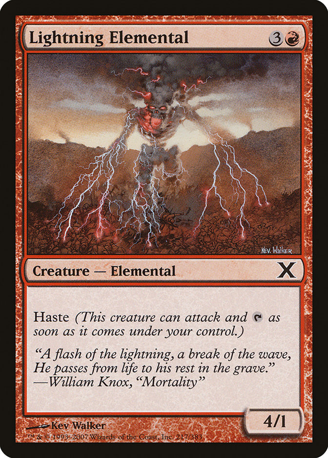 Lightning Elemental [Tenth Edition] | North Game Den