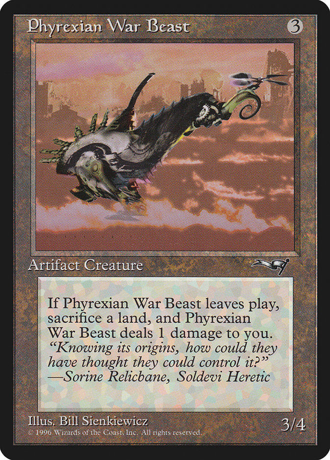 Phyrexian War Beast (Signature on Left) [Alliances] | North Game Den