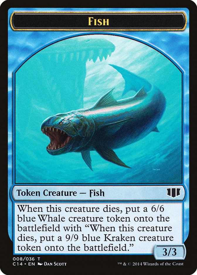 Fish // Zombie (011/036) Double-sided Token [Commander 2014 Tokens] | North Game Den