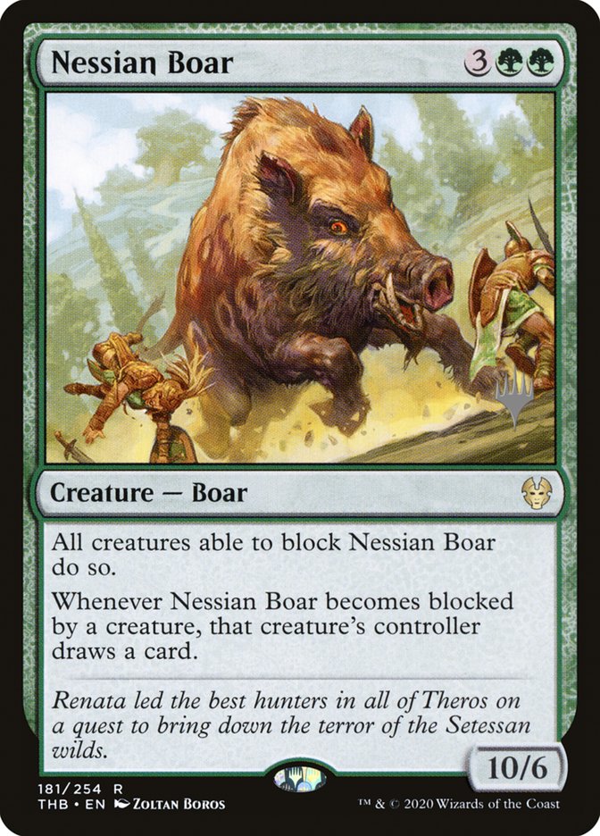 Nessian Boar (Promo Pack) [Theros Beyond Death Promos] | North Game Den