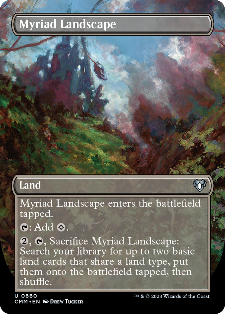 Myriad Landscape (Borderless Alternate Art) [Commander Masters] | North Game Den