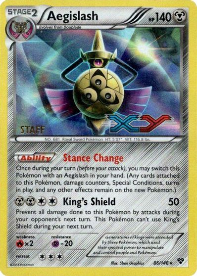 Aegislash (86/146) (Staff Prerelease Promo) [XY: Black Star Promos] | North Game Den