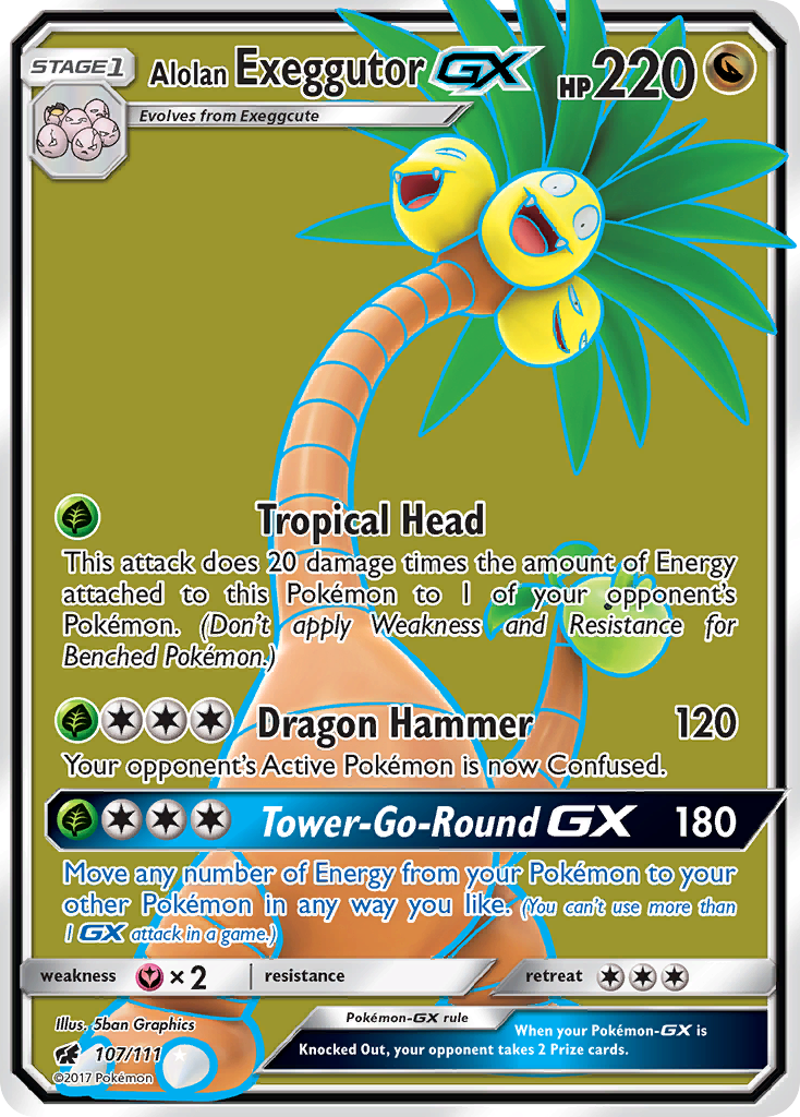 Alolan Exeggutor GX (107/111) [Sun & Moon: Crimson Invasion] | North Game Den