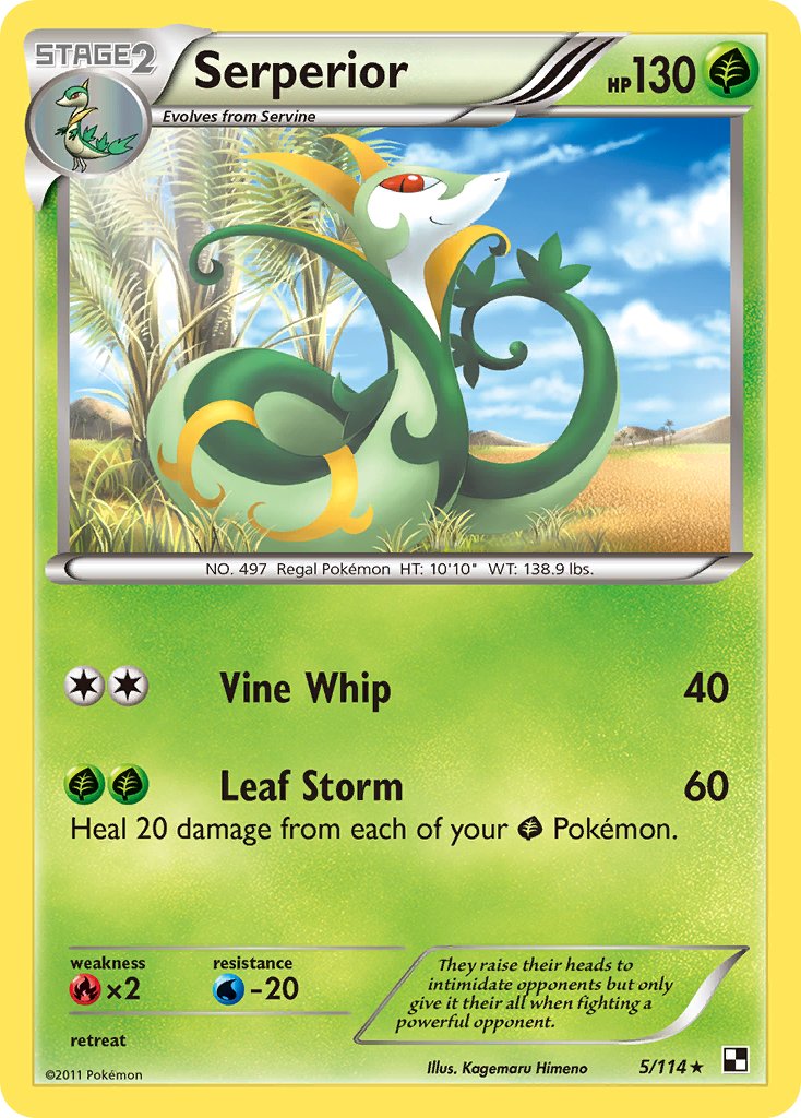 Serperior (5/114) (Cracked Ice Holo) (Theme Deck Exclusive) [Black & White: Base Set] | North Game Den