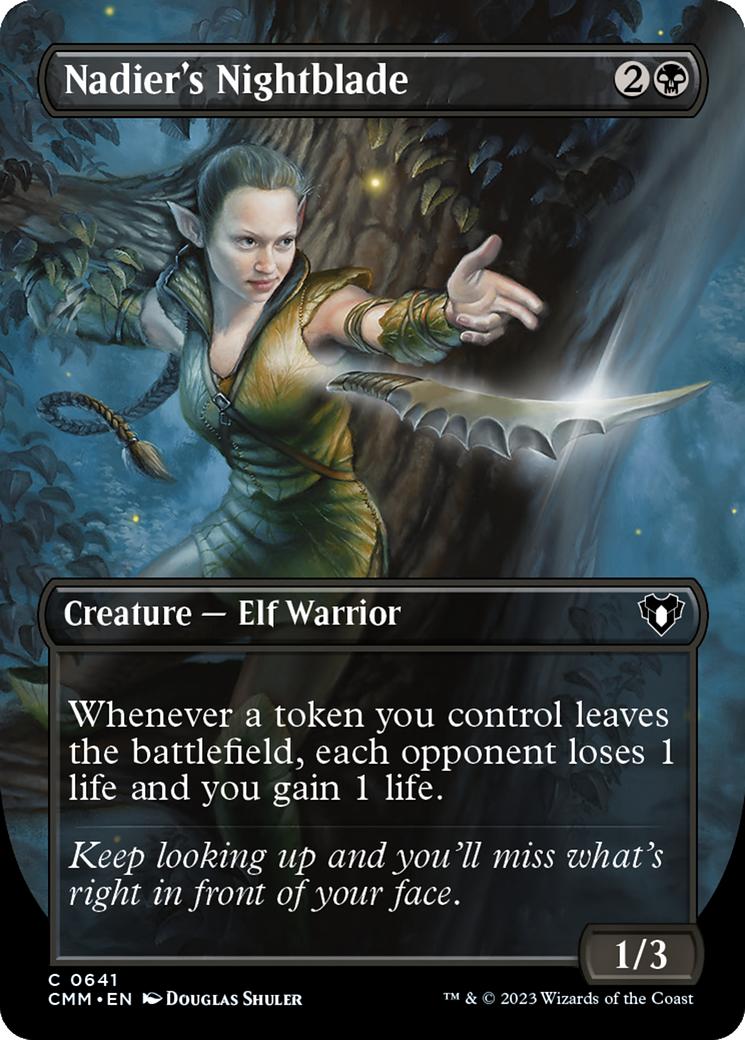 Nadier's Nightblade (Borderless Alternate Art) [Commander Masters] | North Game Den