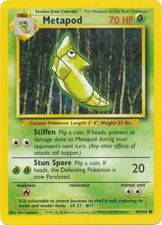 Metapod (54/102) [Base Set Unlimited] | North Game Den