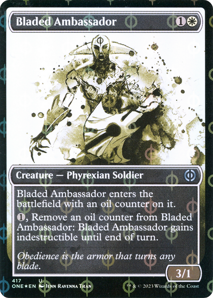 Bladed Ambassador (Showcase Ichor Step-and-Compleat Foil) [Phyrexia: All Will Be One] | North Game Den