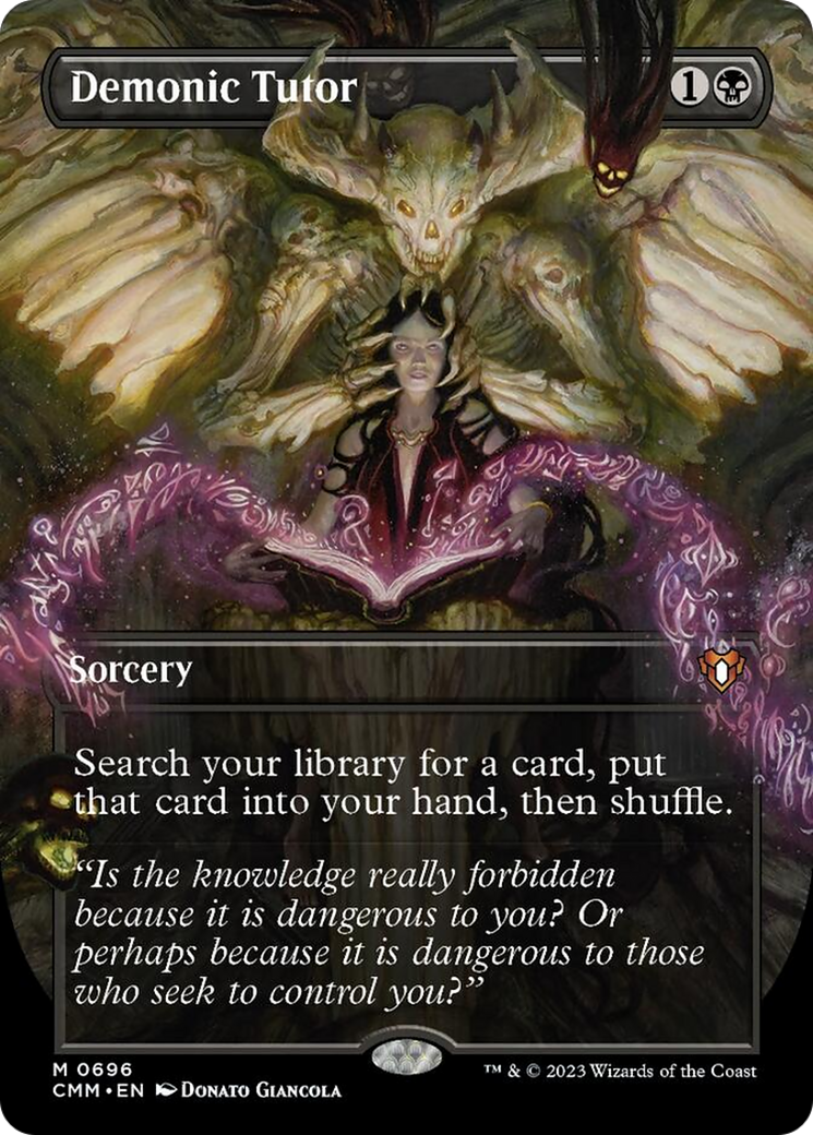 Demonic Tutor (Borderless Alternate Art) [Commander Masters] | North Game Den