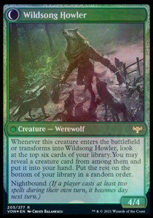 Howlpack Piper // Wildsong Howler [Innistrad: Crimson Vow Prerelease Promos] | North Game Den