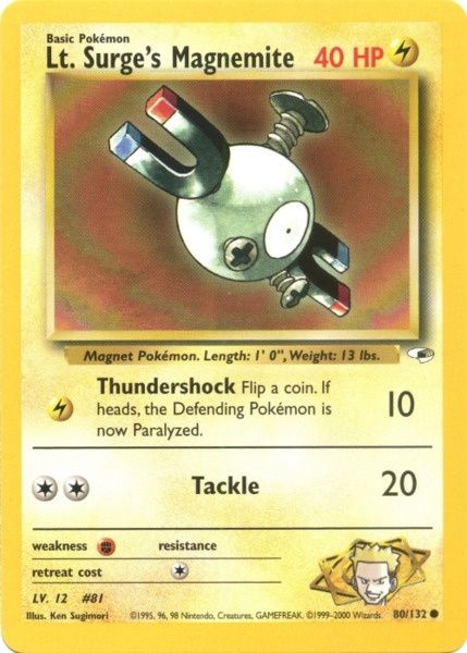 Lt. Surge's Magnemite (80/132) [Gym Heroes Unlimited] | North Game Den
