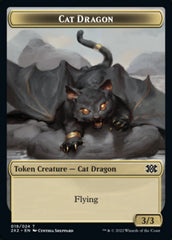 Cat Dragon // Monk Double-sided Token [Double Masters 2022 Tokens] | North Game Den