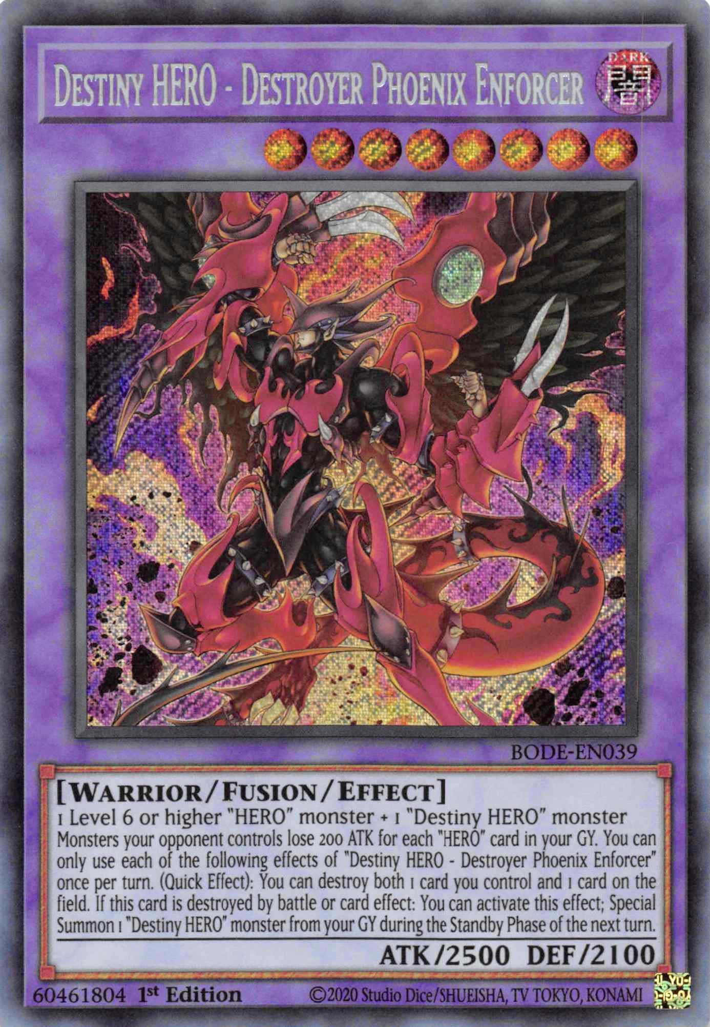 Destiny HERO - Destroyer Phoenix Enforcer [BODE-EN039] Secret Rare | North Game Den