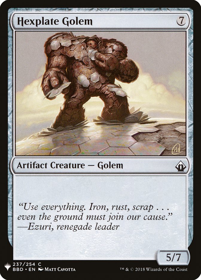Hexplate Golem [Mystery Booster] | North Game Den