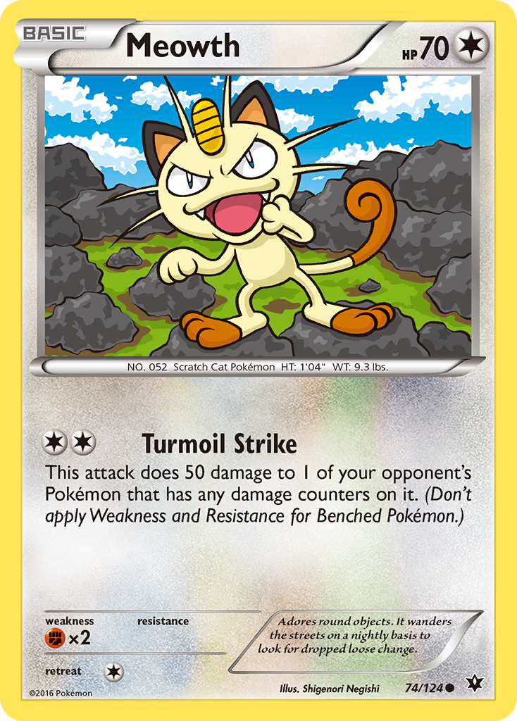 Meowth (74/124) [XY: Fates Collide] | North Game Den