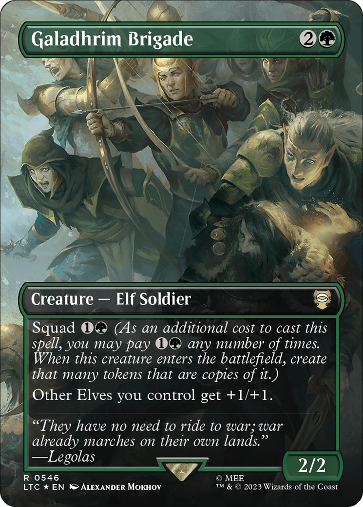 Galadhrim Brigade (Borderless) (Surge Foil) [The Lord of the Rings: Tales of Middle-Earth Commander] | North Game Den