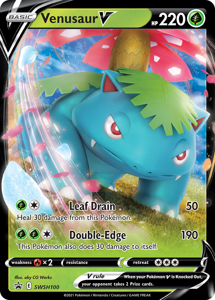 Venusaur V (SWSH100) [Sword & Shield: Black Star Promos] | North Game Den