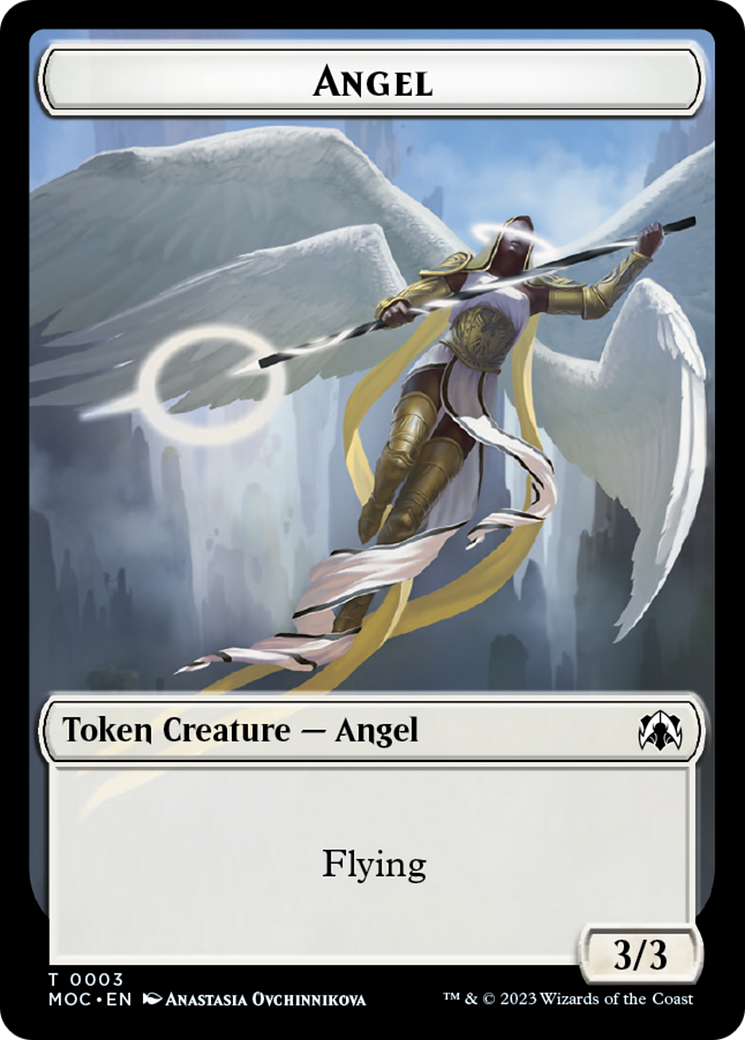 Angel (3) // Demon Double-Sided Token [March of the Machine Commander Tokens] | North Game Den