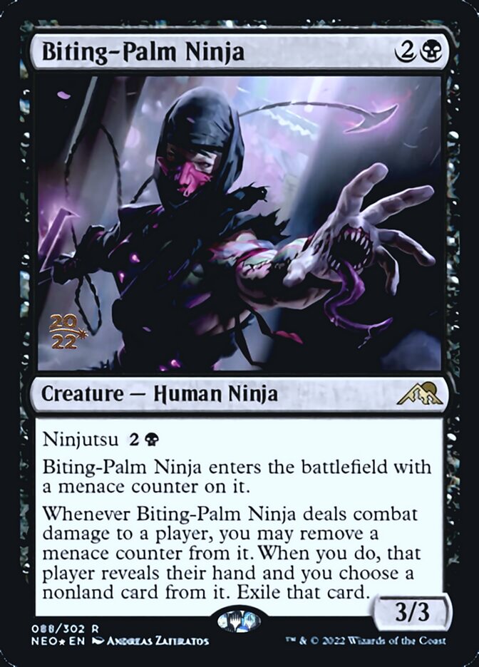 Biting-Palm Ninja [Kamigawa: Neon Dynasty Prerelease Promos] | North Game Den
