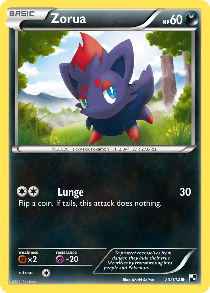 Zorua (70/114) [Black & White: Base Set] | North Game Den