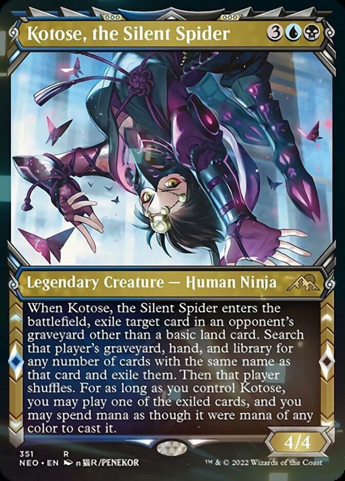 Kotose, the Silent Spider (Showcase Ninja) [Kamigawa: Neon Dynasty] | North Game Den
