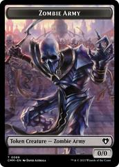 Human Warrior // Zombie Army Double-Sided Token [Commander Masters Tokens] | North Game Den