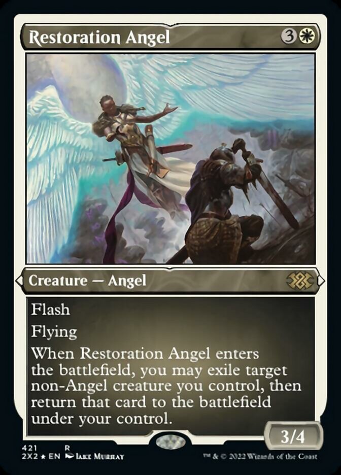 Restoration Angel (Foil Etched) [Double Masters 2022] | North Game Den