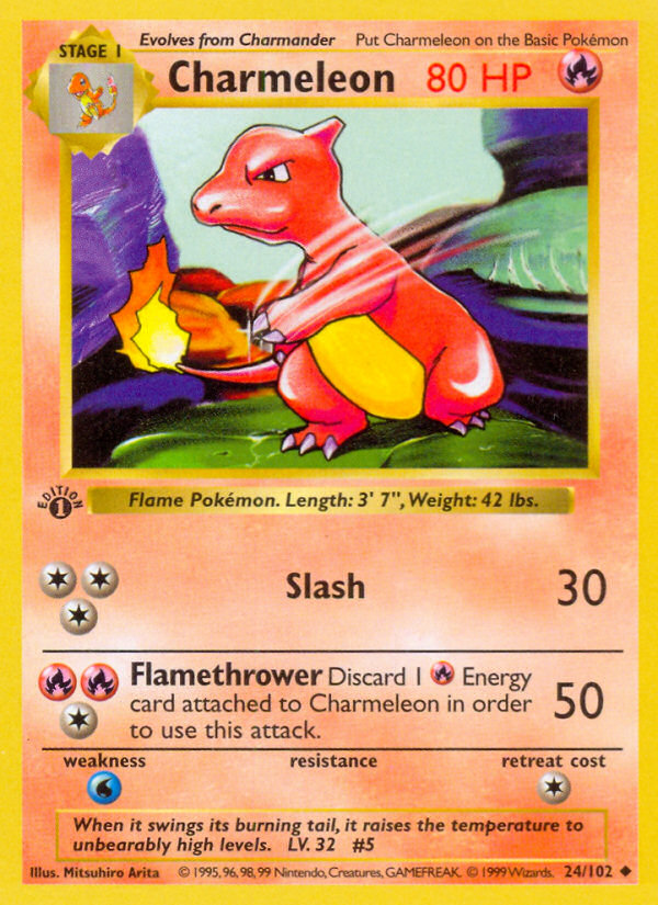 Charmeleon (24/102) (Shadowless) [Base Set 1st Edition] | North Game Den