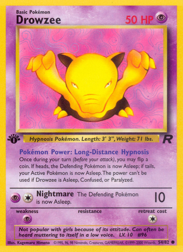 Drowzee (54/82) [Team Rocket 1st Edition] | North Game Den