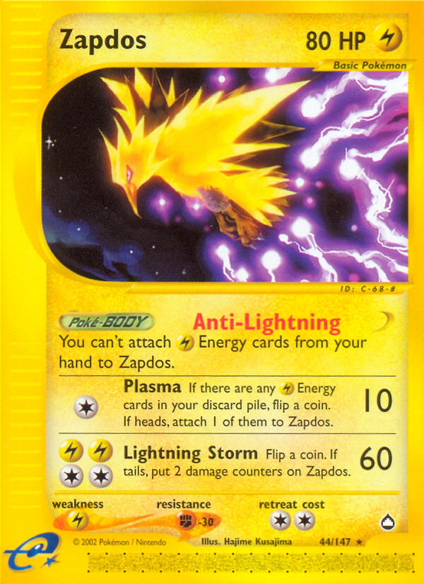 Zapdos (44/147) [Aquapolis] | North Game Den