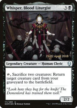 Whisper, Blood Liturgist [Dominaria Promos] | North Game Den