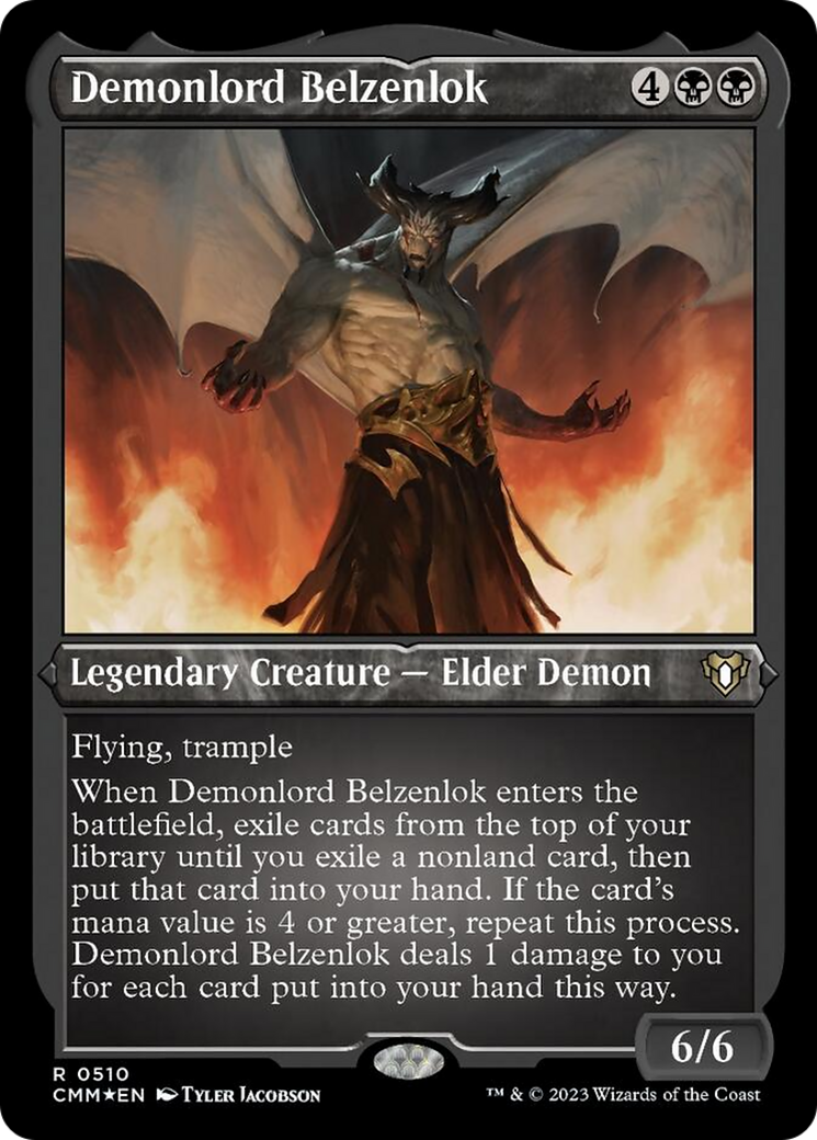 Demonlord Belzenlok (Foil Etched) [Commander Masters] | North Game Den