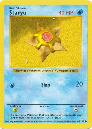 Staryu (65/102) [Base Set Shadowless Unlimited] | North Game Den