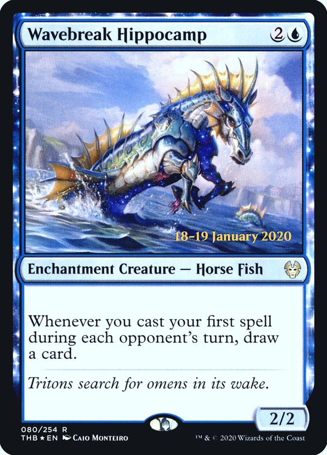 Wavebreak Hippocamp [Theros Beyond Death Prerelease Promos] | North Game Den