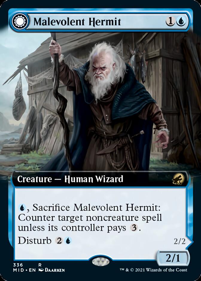 Malevolent Hermit // Benevolent Geist (Extended) [Innistrad: Midnight Hunt] | North Game Den