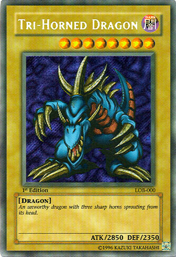 Tri-Horned Dragon [LOB-000] Secret Rare | North Game Den