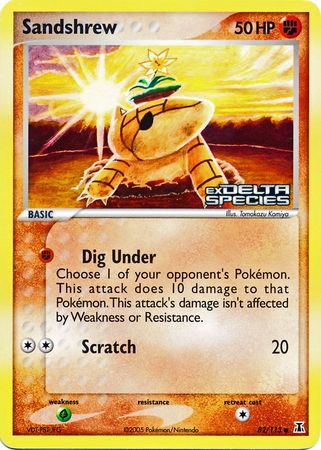 Sandshrew (82/113) (Stamped) [EX: Delta Species] | North Game Den