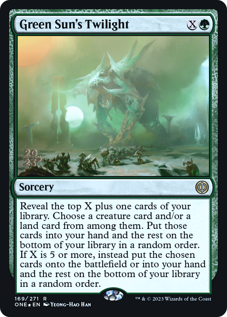 Green Sun's Twilight [Phyrexia: All Will Be One Prerelease Promos] | North Game Den