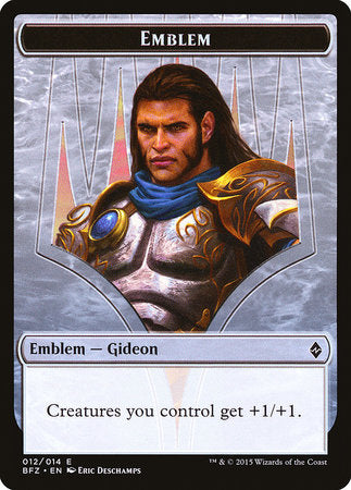 Emblem - Gideon, Ally of Zendikar [Battle for Zendikar Tokens] | North Game Den