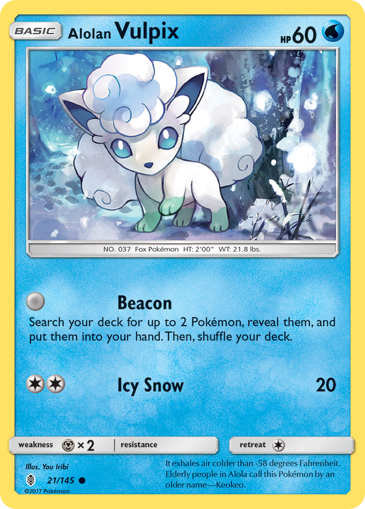 Alolan Vulpix (21/145) [Sun & Moon: Guardians Rising] | North Game Den