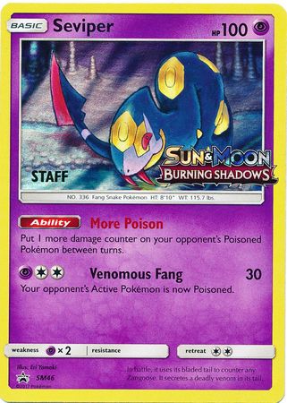 Seviper (SM46) (Staff Prerelease Promo) [Sun & Moon: Black Star Promos] | North Game Den