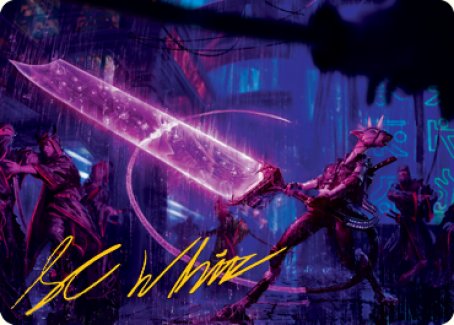 Enormous Energy Blade Art Card (Gold-Stamped Signature) [Kamigawa: Neon Dynasty Art Series] | North Game Den